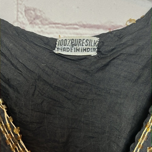 Vintage Gold Sequin Butterfly Top with Silk Lining - Picture 6 of 11